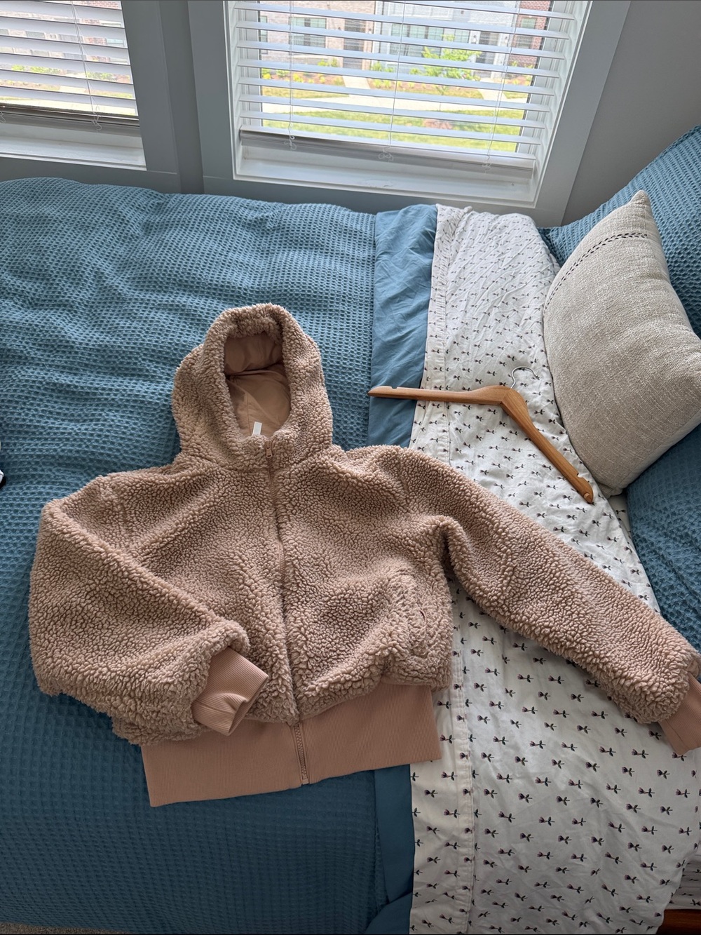 Fabletics Neutral Beige Hoodie with Branded Tag